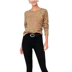 J.Crew Cheetah Teddie Crewneck Sweater Sustainable Cotton 2022 Size S